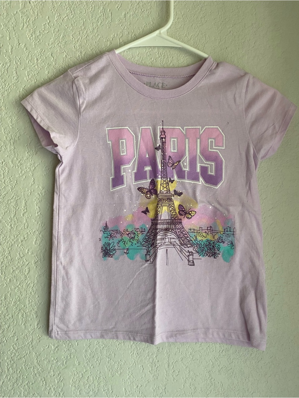 Place Girls' Lavender Paris Eiffel Tower Graphic Tee